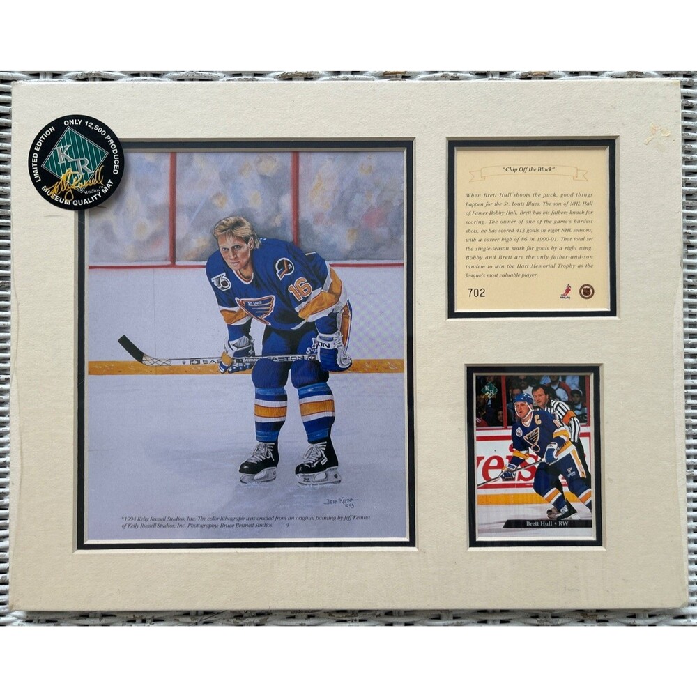 Hockey - Brett Hull RW St. Louis  Blues Limited Edition 1994 Art  Print  #702